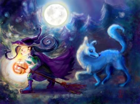 halloween witch art by vicky
